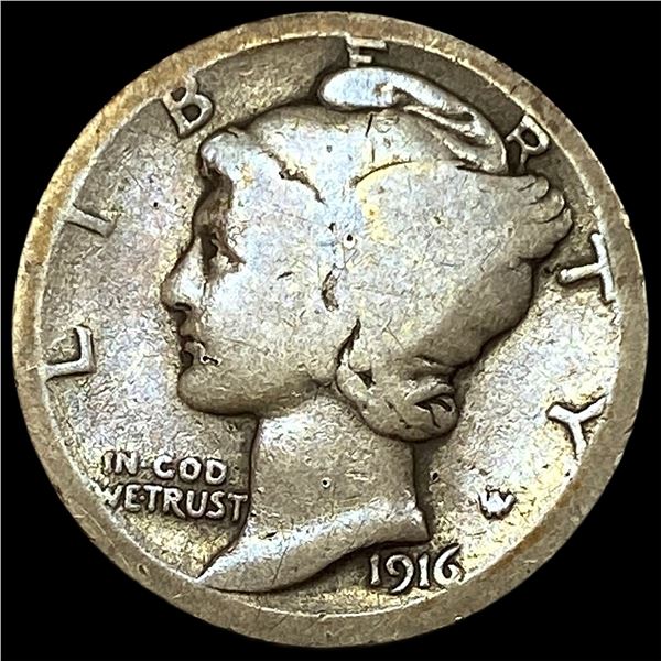1916-D Mercury Dime NICELY CIRCULATED