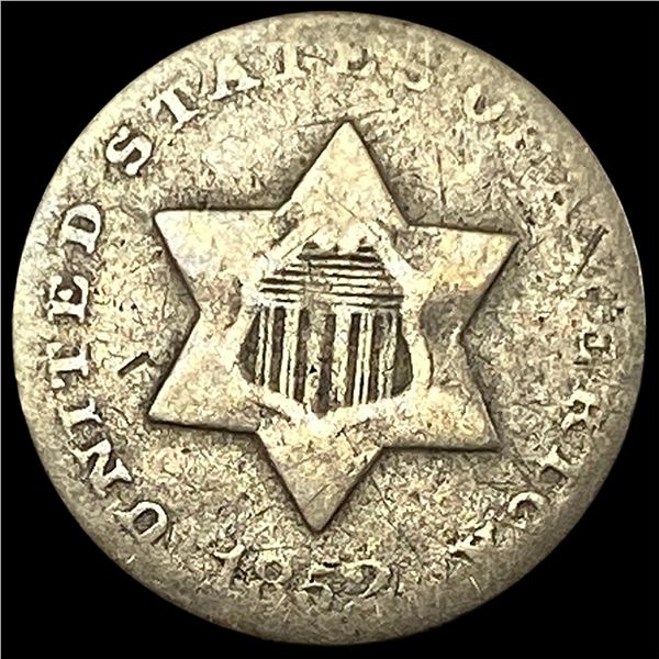 1852 Silver Three-Cent Piece NICELY CIRCULATED