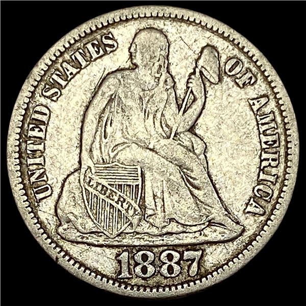 1887-S Silver Dime LIGHTLY CIRCULATED