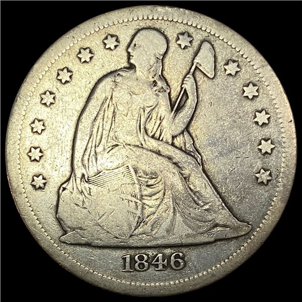 1846-O Silver Seated Liberty Dollar NICELY CIRCULATED