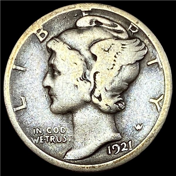 1921-D Silver Mercury Dime NICELY CIRCULATED