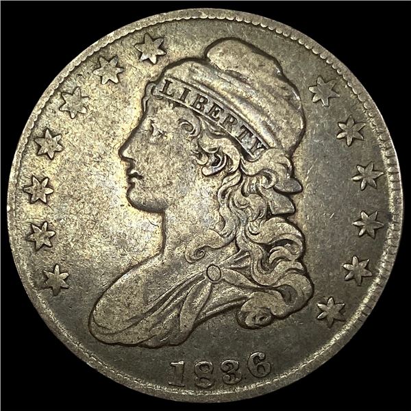 1836 Capped Bust Half Dollar 50C LIGHTLY CIRCULATED