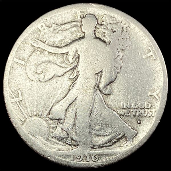 1916-D Silver Walking Liberty Half Dollar NICELY CIRCULATED