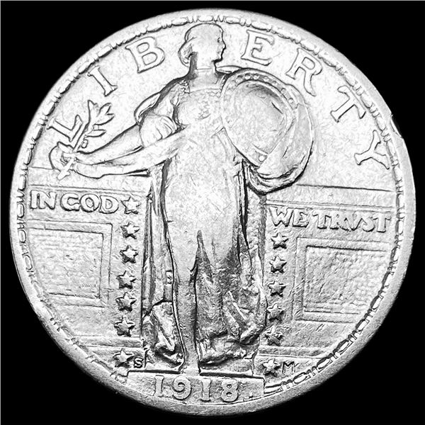 1918-S Standing Liberty Silver Quarter LIGHTLY CIRCULATED