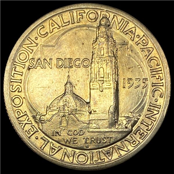 1935-S Silver California-Pacific Expo Half Dollar CLOSELY UNCIRCULATED