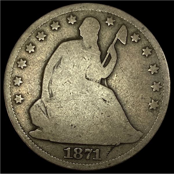 1871-S Silver Half Dollar NICELY CIRCULATED