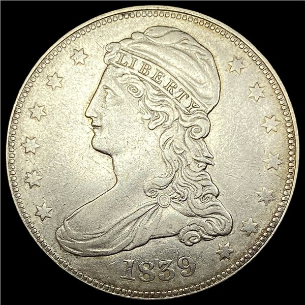 1839 Silver Half Dollar (Capped Bust) NEARLY UNCIRCULATED