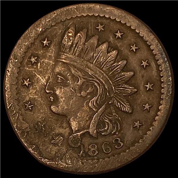 This is an 1863 Civil War Token Patriotic type. SUPERB GEM BU