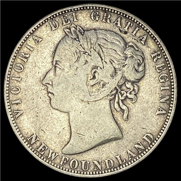 1899 Newfoundland Silver 50 Cents ABOUT UNCIRCULATED
