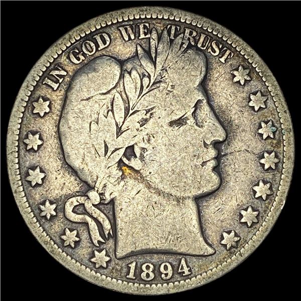 1894-O Silver Barber Half Dollar NICELY CIRCULATED