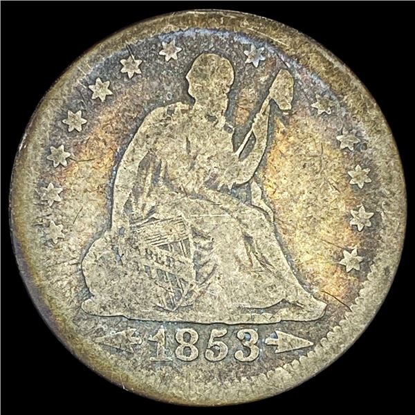 1853 Arrows Seated Liberty Quarter NICELY CIRCULATED