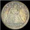 Image 1 : 1853 Arrows Seated Liberty Quarter NICELY CIRCULATED