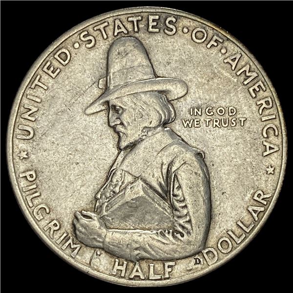 1920 Silver Pilgrim Tercentenary Half Dollar NEARLY UNCIRCULATED