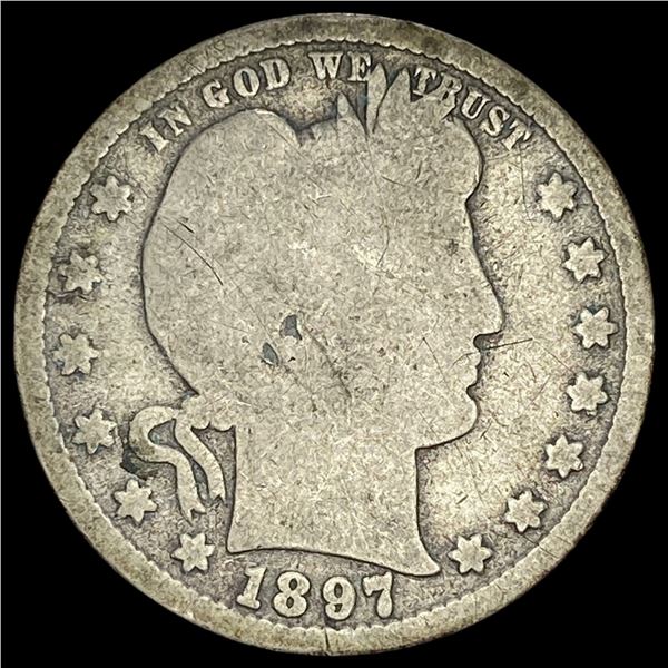 1897 Silver Barber Quarter NICELY CIRCULATED
