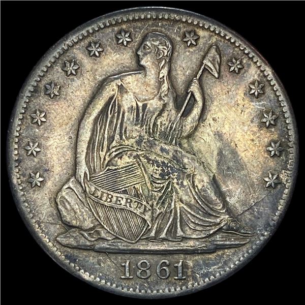 1861-S Silver Half Dollar NEARLY UNCIRCULATED