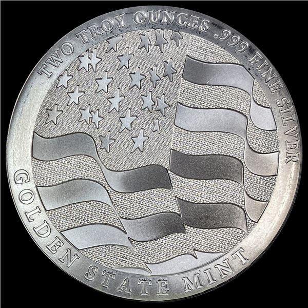 Golden State Mint 2 oz .999 Silver Round SUPERB GEM BU