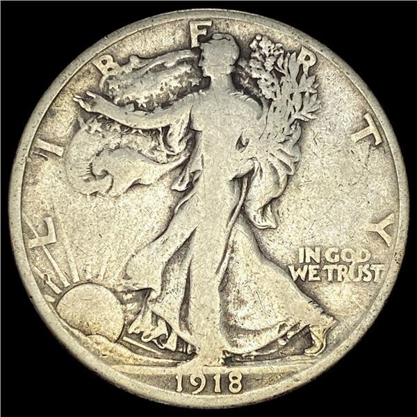 1918-S Silver Walking Liberty Half Dollar NICELY CIRCULATED