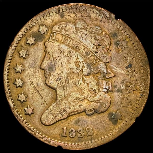 1832 Copper Half Cent NICELY CIRCULATED