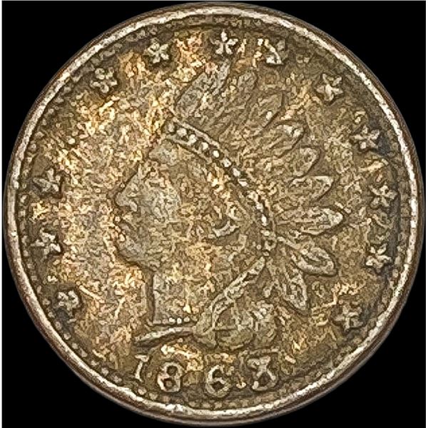 1863 Civil War Token - Indian Head Copper. LIGHTLY CIRCULATED