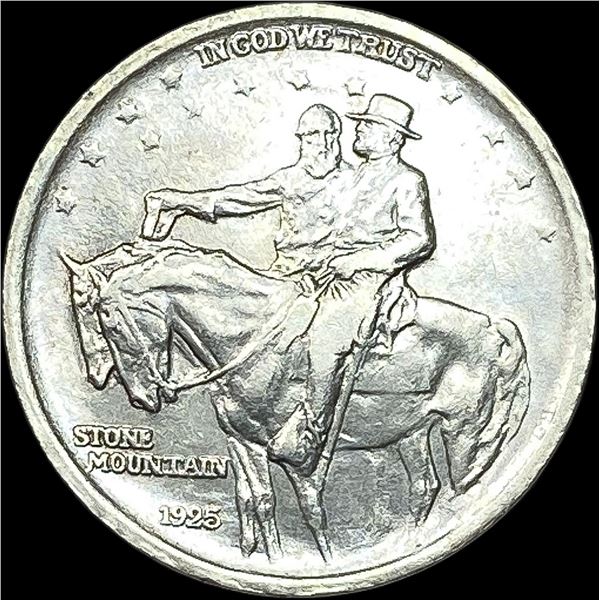 1925 Silver Stone Mountain Half Dollar CLOSELY UNCIRCULATED