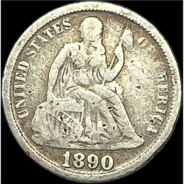 1890 Silver Seated Liberty Dime NICELY CIRCULATED