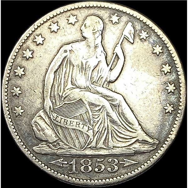 1853-O Silver Seated Liberty Half Dollar LIGHTLY CIRCULATED