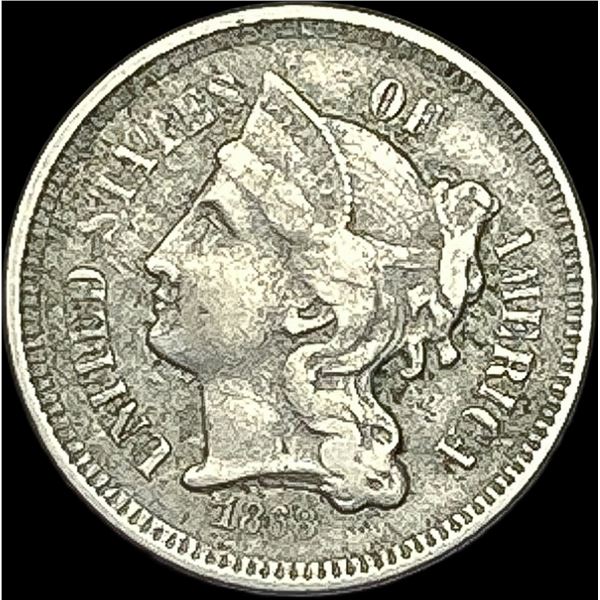 1858 Nickel Three-Cent Piece LIGHTLY CIRCULATED