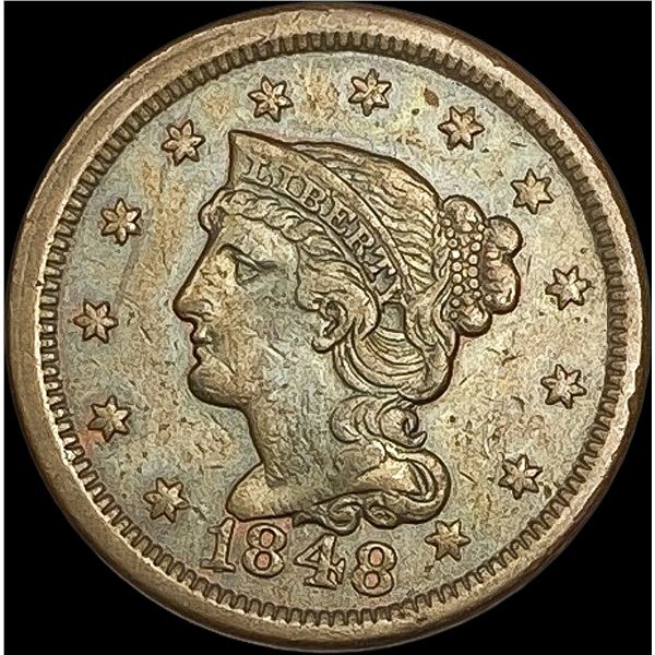1848 Braided Hair Large Cent NEARLY UNCIRCULATED