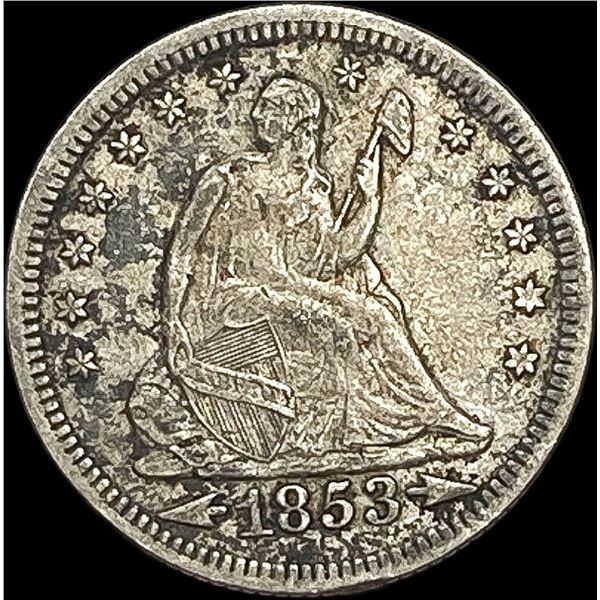 1853 Arrows Seated Liberty Silver Quarter NEARLY UNCIRCULATED