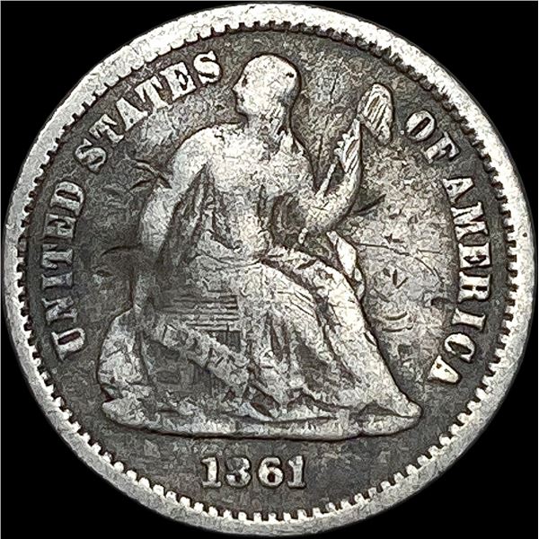 1861 Silver Half Dime NICELY CIRCULATED
