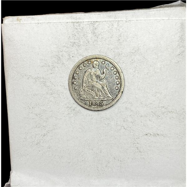 1845 Seated Liberty Half Dime NEARLY UNCIRCULATED