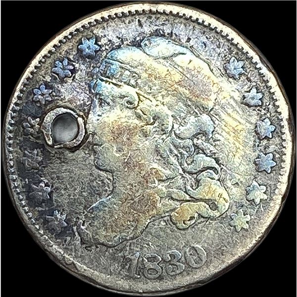1830 Capped Bust Half Dime (holed) NICELY CIRCULATED