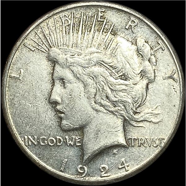 1924 Silver Peace Dollar NEARLY UNCIRCULATED