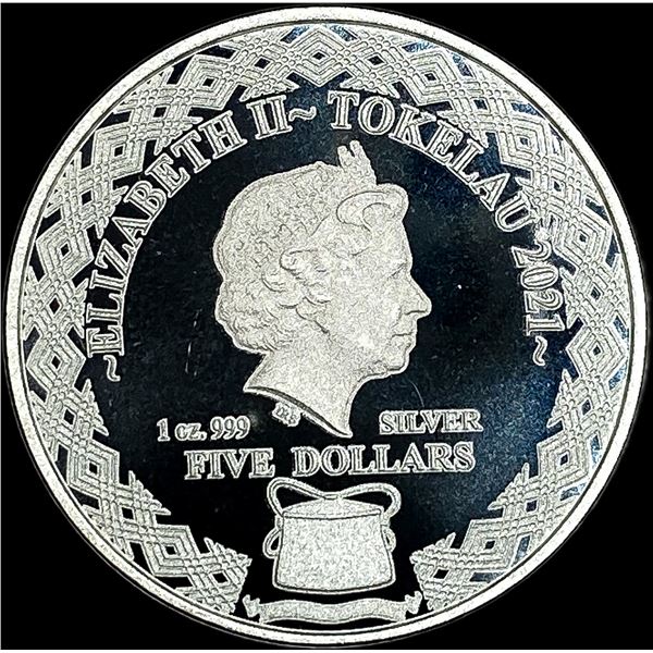 2021 Tokelau 1 oz Silver Five Dollars Scorpio CHOICE PROOF