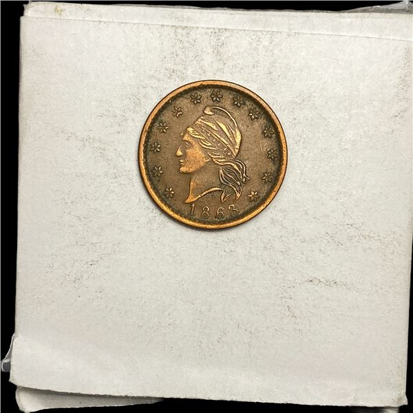 1863 Civil War Token - Army & Navy NEARLY UNCIRCULATED