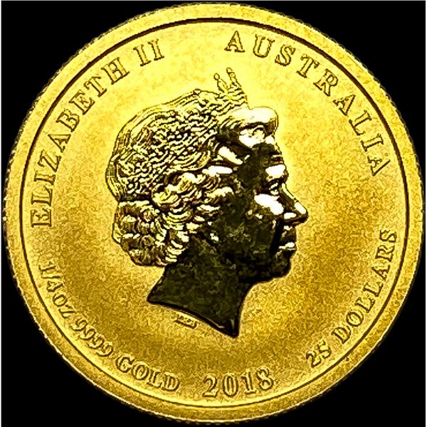 2018-P Gold 1/4 oz Australian Lunar Dog $25 SUPERB GEM BU