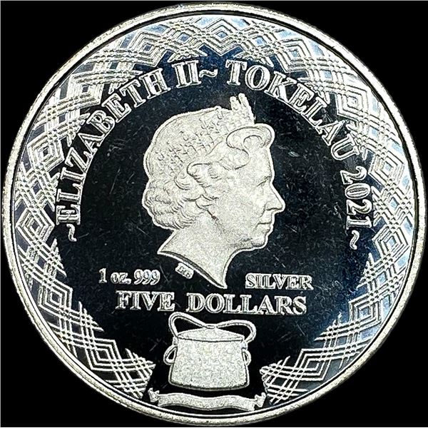 2021 Tokelau 1 oz Silver Five Dollars Sagittarius GEM PROOF