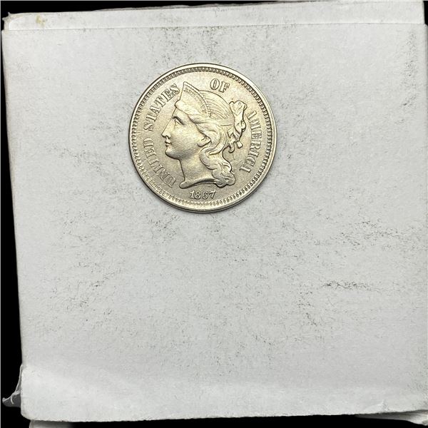1867 Nickel Three-Cent Piece CLOSELY UNCIRCULATED