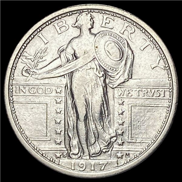 1917-S Silver Standing Liberty Quarter NEARLY UNCIRCULATED