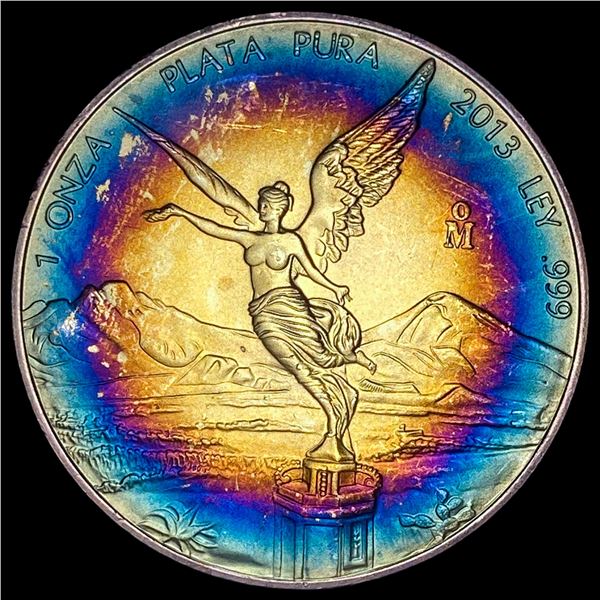 2013 Toned Mexico 1 oz Silver Libertad SUPERB GEM BU