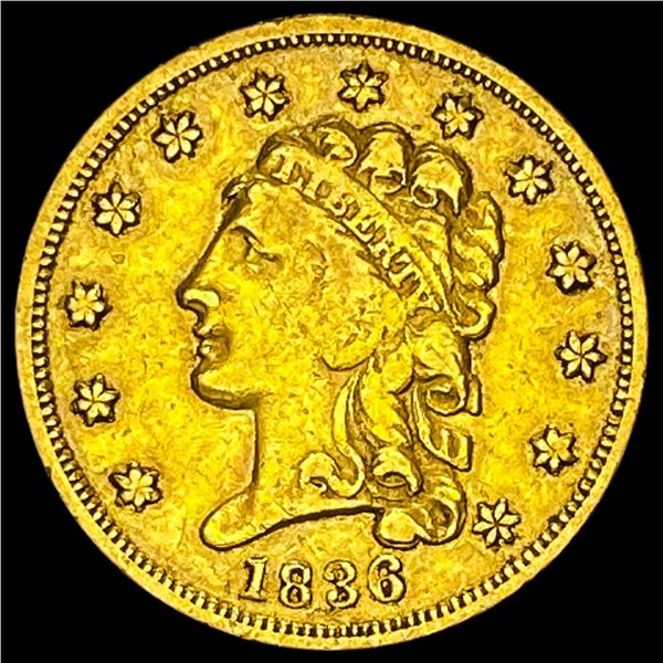 1836 Gold $2.50 Classic Head Quarter Eagle LIGHTLY CIRCULATED