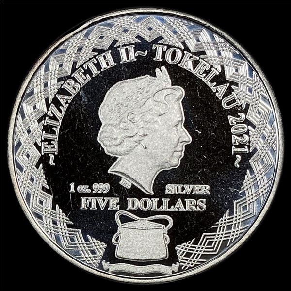 2021 Tokelau 1 oz Silver Five Dollars Scorpio GEM PROOF