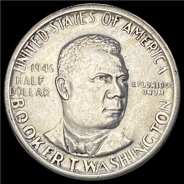 1946-S Silver Half Dollar Booker T. Washington NEARLY UNCIRCULATED