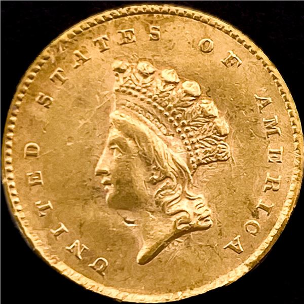 1855 Gold $1 Indian Head Type 2 CLOSELY UNCIRCULATED