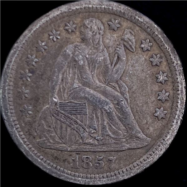 1857 Seated Liberty Dime NEARLY UNCIRCULATED