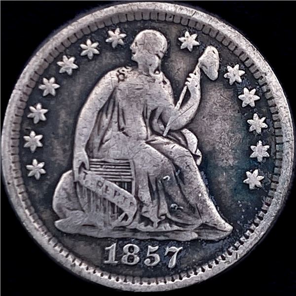 1857 Seated Liberty Half Dime LIGHTLY CIRCULATED