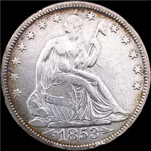 1853 Arrows Seated Liberty Half Dollar LIGHTLY CIRCULATED