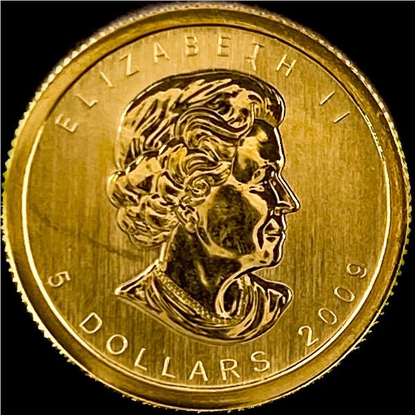 2009 Canada 1/10 oz Gold Maple Leaf $5 SUPERB GEM BU