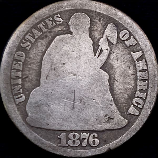 1876-CC Silver Seated Liberty Dime NICELY CIRCULATED