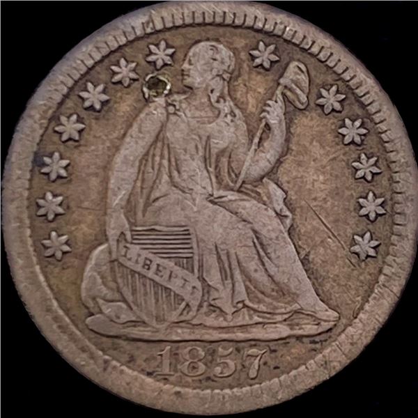 1857 Silver Half Dime LIGHTLY CIRCULATED